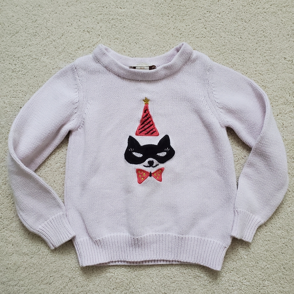 Kate Spade Girls Pink Knit Cat Mask Party Hat Sweater sz3Y